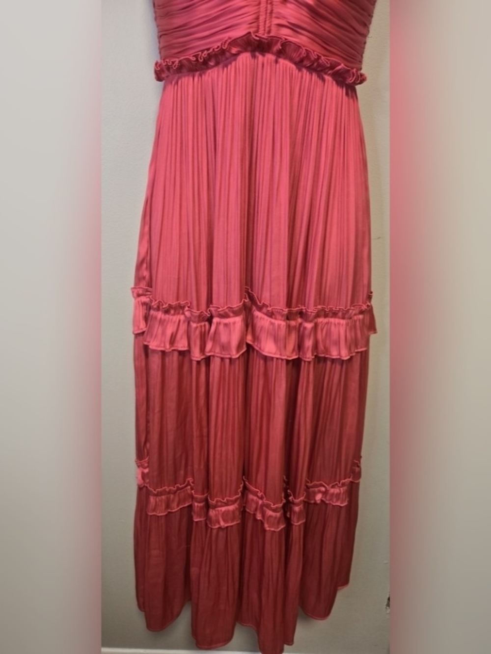 Aqua Pink Tiered Halter Midi Dress XS 🌞 - Picture 4 of 6